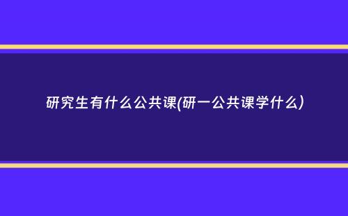 研究生有什么公共课(研一公共课学什么）