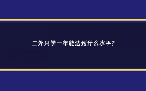 二外只学一年能达到什么水平？