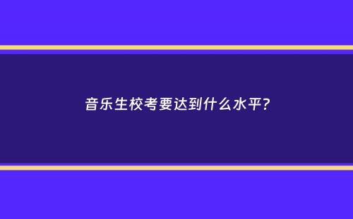 音乐生校考要达到什么水平？