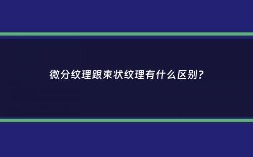 微分纹理跟束状纹理有什么区别？