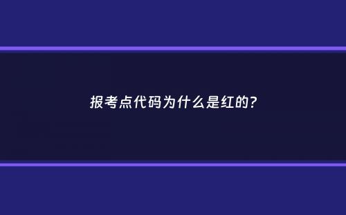 报考点代码为什么是红的？