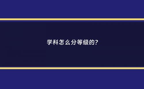 学科怎么分等级的？