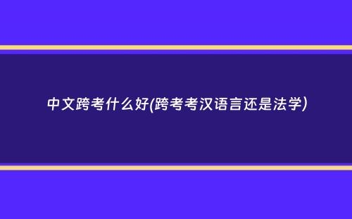 中文跨考什么好(跨考考汉语言还是法学）