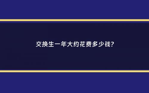 交换生一年大约花费多少钱？