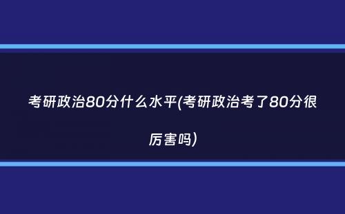 考研政治80分什么水平(考研政治考了80分很厉害吗）