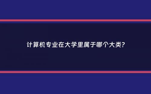 计算机专业在大学里属于哪个大类？