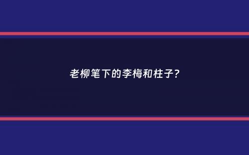 老柳笔下的李梅和柱子？