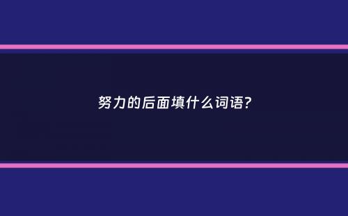 努力的后面填什么词语？