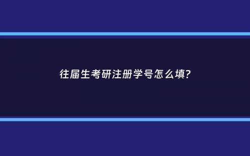 往届生考研注册学号怎么填？