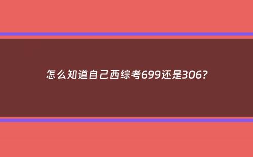 怎么知道自己西综考699还是306？