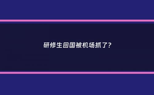 研修生回国被机场抓了？