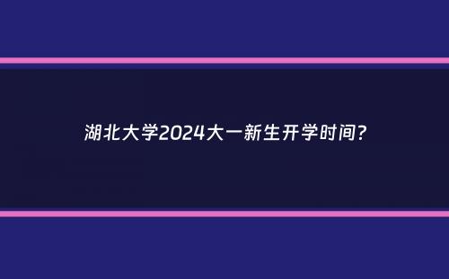 湖北大学2024大一新生开学时间？