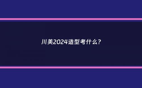 川美2024造型考什么？