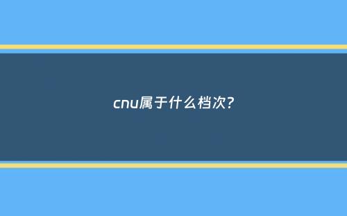 cnu属于什么档次？