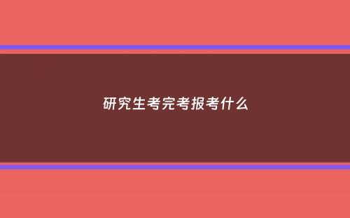 研究生考完考报考什么