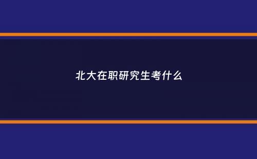 北大在职研究生考什么