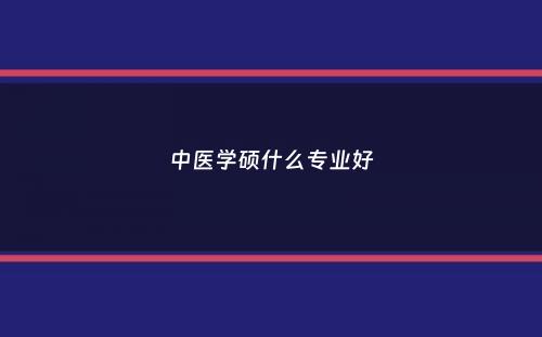 中医学硕什么专业好