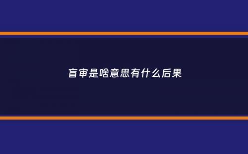 盲审是啥意思有什么后果