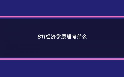 811经济学原理考什么