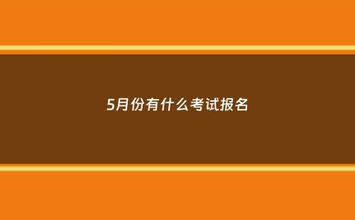 5月份有什么考试报名