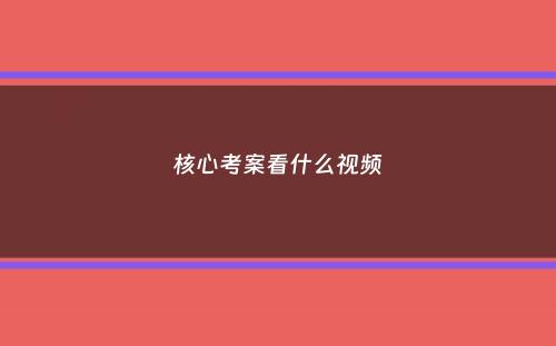 核心考案看什么视频