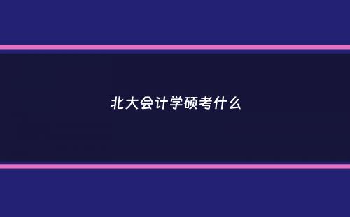 北大会计学硕考什么