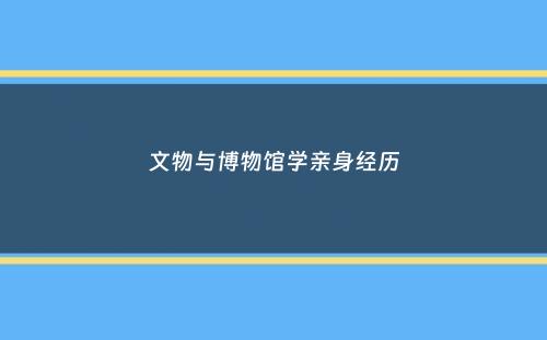 文物与博物馆学亲身经历