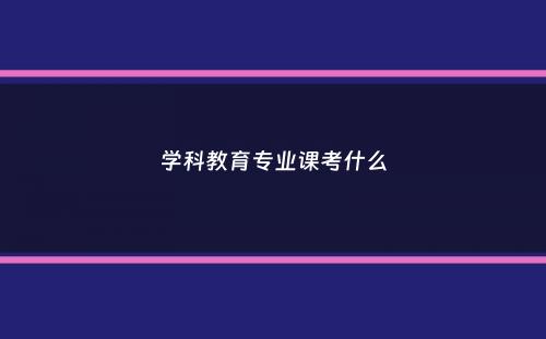 学科教育专业课考什么