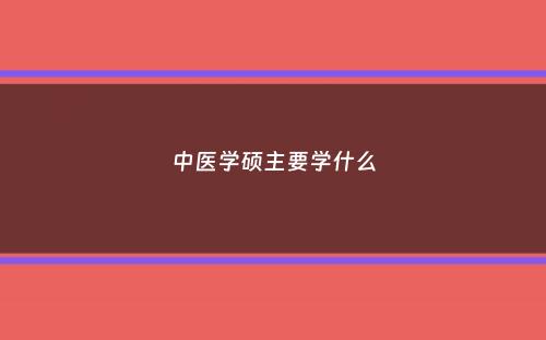 中医学硕主要学什么