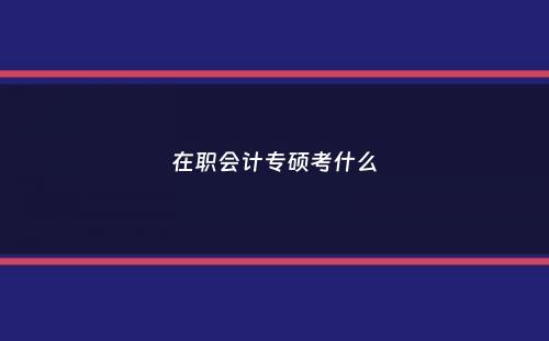 在职会计专硕考什么