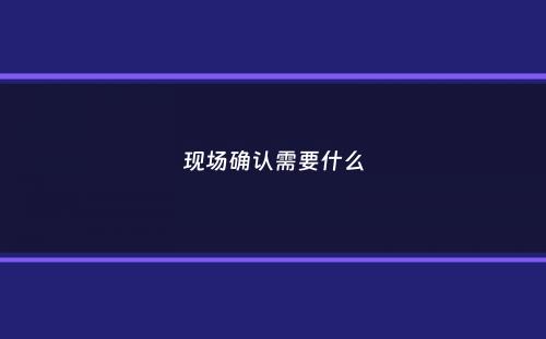 现场确认需要什么