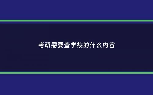 考研需要查学校的什么内容