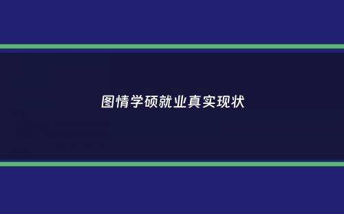 图情学硕就业真实现状