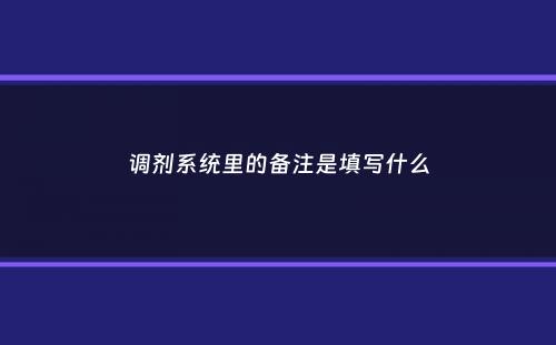 调剂系统里的备注是填写什么