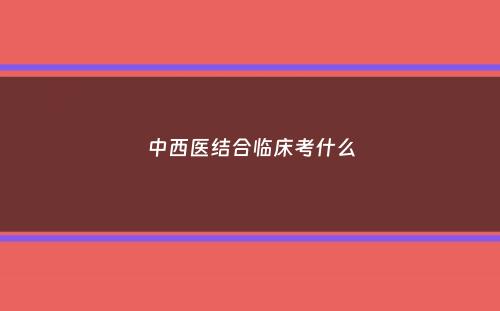 中西医结合临床考什么