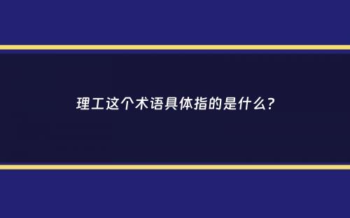 理工这个术语具体指的是什么？