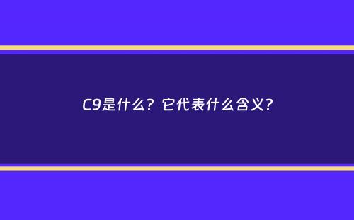 C9是什么？它代表什么含义？