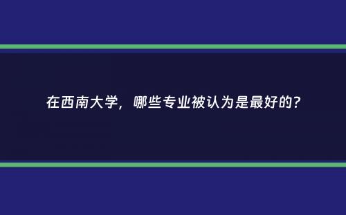 在西南大学，哪些专业被认为是最好的？