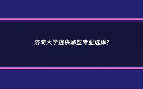 济南大学提供哪些专业选择？