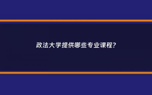 政法大学提供哪些专业课程？