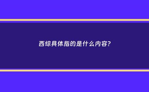 西综具体指的是什么内容？