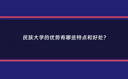 民族大学的优势有哪些特点和好处？