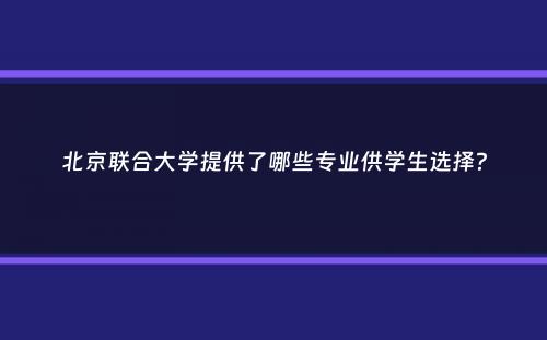 北京联合大学提供了哪些专业供学生选择？