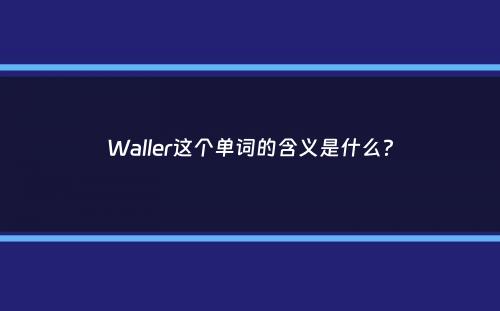 Waller这个单词的含义是什么？