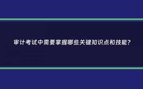 审计考试中需要掌握哪些关键知识点和技能？