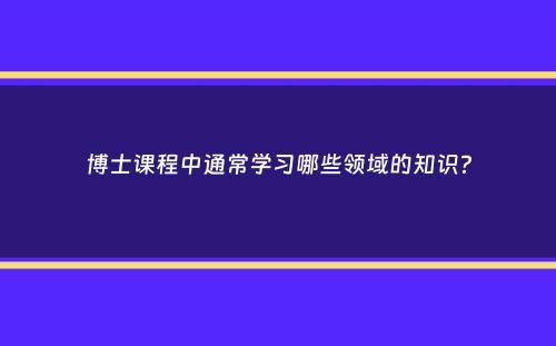 博士课程中通常学习哪些领域的知识？