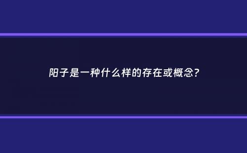 阳子是一种什么样的存在或概念？