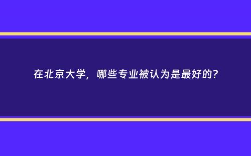 在北京大学，哪些专业被认为是最好的？