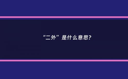 “二外”是什么意思？