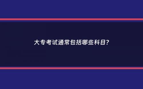 大专考试通常包括哪些科目？